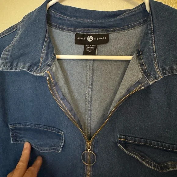 Ashley Stewart Indigo Denim Jumpsuit - Picture 3 of 9